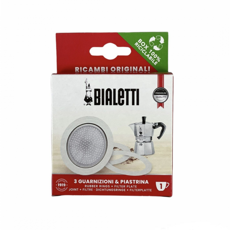 Bialetti rezervni deo Set 3 gumene zaptivke i 1 filter sito za 1 šolj.
